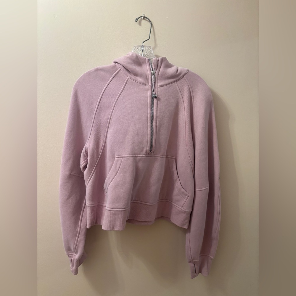 Women's Pink Lululemon Half-Zip scuba Hoodie